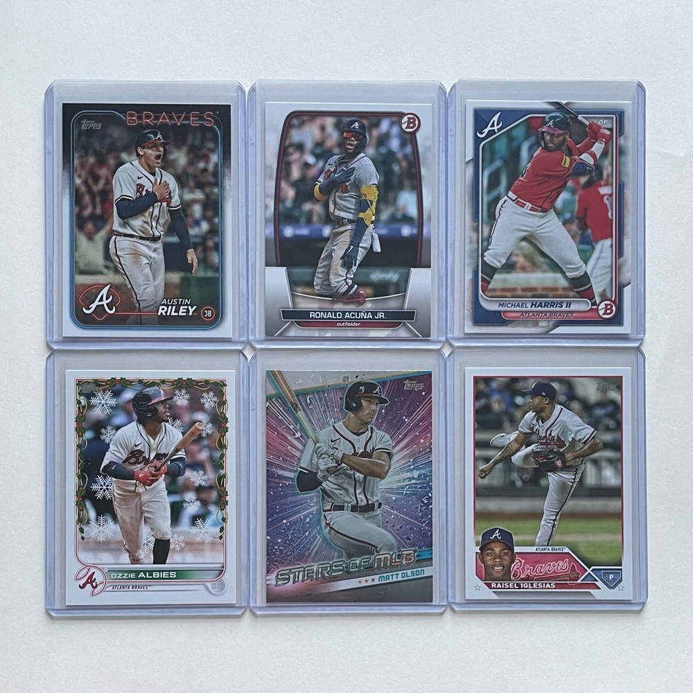 Lot of 6 Atlanta Braves Topps MLB Baseball Cards